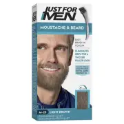 3 PACK - Just for Men Brush in Colour Gel Moustache & Beard Light Brown