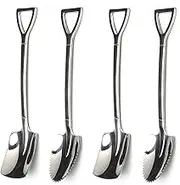Stainless Steel Grapefruit Citrus Spoons Metal Tea Coffee Sugar Spoon Mini Shovel Shape Coffee Ice Cream Dessert Spoons Stainless Steel Grapefruit Spoons Seated Edges Set 4 Pack /10343