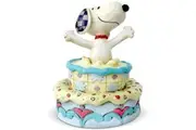 Peanuts by Jim Shore Snoopy Jumping Out of Birthday Cake 6005944