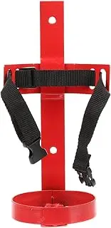 VILLCASE Universal Fire Extinguisher Bracket, Heavy Duty Iron Wall Mount Holder with Adjustable Straps for Home, Office, Boat, Car, Red