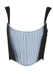 Mugler Cropped Denim Corset top - Blue - 38 (UK10 / S) 38 (UK10 / S)