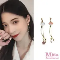 在飛比找森森購物網優惠-【MISA】韓國設計S925銀針甜美可愛貓咪日系元素長款不對