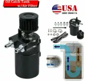 300ML Oil Catch Can Kit Reservoir Tank Universal Black Breather Baffled Aluminum (for: Honda)