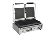 Apuro Double Contact Grill Ribbed Plates with Timer