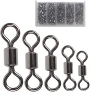 Fishing Barrel Swivels Set, 210Pcs Rolling Bearing Snap Connector Saltwater Fres