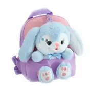 Nevenka Kids Bunny Backpack Plush Bag Cute with Stuffed Bunny Toys-Purple