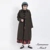 在飛比找Yahoo奇摩購物中心優惠-Samansa Mos2 羊毛混紡可拆領圓釦長版大衣外套