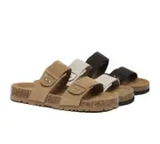 EVERAU® Double Straps Slip-on Summer Sandal Slides Aurelia - Chocolate / AU Ladies 8 / AU Men 6 / EU 39
