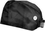 [WOSHJIUK] Working Hat 2 Pack Scrub Caps for Women,Black and White Guitar,Tie Back Cap Adjustable Scrub Hat