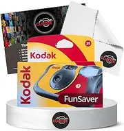 Disposable Camera Bundle with Kodak Funsaver 39 Exposure 35mm Film Single Use Camera and Clikoze Photography Tips Card and Lens Cleaning Cloth