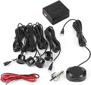 Tihebeyan Reverse Radars Kit, Parking Sensor Backup Radars Reversing Assistance Aid Kit with Audio Buzzer Alarm for Passengers and Family Members