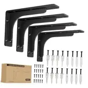 8" x 5" L Bracket with Beam - Shelf Brackets Black 300 Lbs Capacity - Heavy