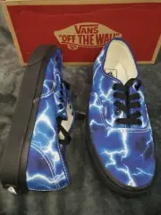 VANS AUTHENTIC SKATEBOARDING LIGHTNING BLACK BLUE SHOES MENS US 8 WMNS 9.5 NEW