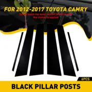 6X 2012 For Toyota 2017 Camry Black Pillar Posts Door Window Protector Trims Set