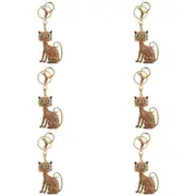 6x LVD Metal Keyring Kitty Hanging Key Ring Charm Women's Accessory 11.5cm Gold