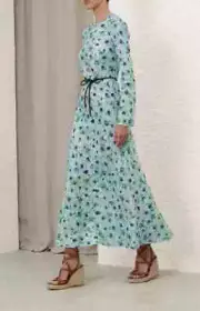 NWT Zimmermann Lightburst Floral Bias Cut Long Sleeve Linen Dress Size 2 US
