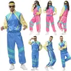 1980s Rock Fancy Dress Tracksuit Couple Shell Suit Party Hip-Hop Costume Outfits