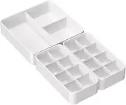 Organizer Holder for Lipstick Nail Polish - Lip Gloss Organizers Makeup Storage Display Case, Plastic Lip Gloss Perfume Sample Jewelry Mascara Holder for Drawer Vanity Bathroom, 3-Pack, White