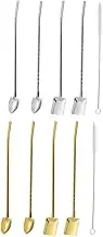 ABOOFAN 1Set Multi Function Dessert Spoon Set Portable Watermelon Shovels Stainless Steel Ice and Cake Utensils with Cleaning Brush Kitchen Gadget