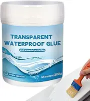 SVCEQZE Waterproof Sealant | 300g Transparent Waterproof Glue - Anti-Leakage Repairing Kit with Gloves Brush, Water-Based Clear Sealant, Super Strong for Indoor Outdoor