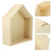 Floating Shelf Wooden Wall Mounted Shelf Wood Bookshelf House Shape Shelf for