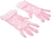 [WRITWAA] Women's Lace Gloves for Wedding Banquet Fashionable Short Gloves Decorative Touch
