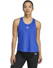 [Adidas] Train Essentials Minimal Branding Racerback Tank Top in Blue