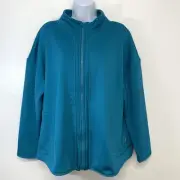 T by Talbots Sweatshirt Woman XLP Tech Fleece Lined Full Zip Jacket Pockets New