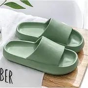 [AWGHZYOEE] Shower Sliders Slippers Bathing Non-Slip Home Outside Wear Thickened Soft Bottom Ladies Sandals Beach Slippers(Green,35-36)