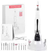 Electric Cordless Nail Polosher Set,With 12 Drill Bits,3-Speed ??Portable Nail Drill Machine for Acrylic Gel Nails,Thick Nails,Toenail Cuticles