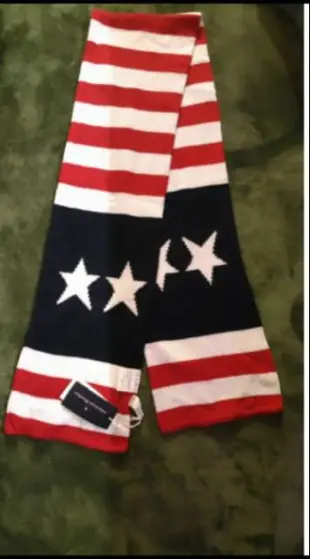 全新純棉American Bluedeer 美國國旗圍巾