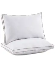 Unikome Set Of 2 Diamond Quilted Goose Feather Gusseted Bed Pillows