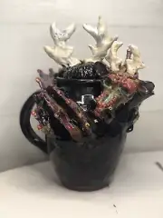 Mythical Creature Pottery Medieval Dragon Teapot Handmade California Signed