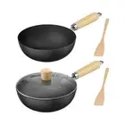 Wok Pan Multipurpose Nonstick Flat Bottom for Restaurant Cooking Household