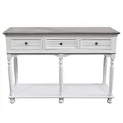 Console Table with 3 Drawers - Brown Top