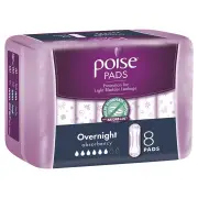 Poise Pads Overnight X 8