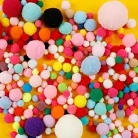 在飛比找樂天市場購物網優惠-混裝高彈彩色小毛球diy兒童手工金蔥毛絨球大小混合創意飾品配
