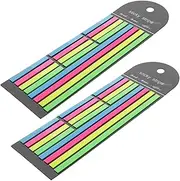 GRADENEVE Classic Fluorescent Highlighter Tape Tabs 2 Pieces for Book Annotation Study and Reading Enhancement