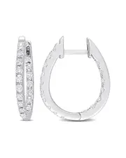 14K 0.16 ct. tw. Diamond Hoops