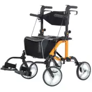 2 in 1 10” ELENKER Deluxe Medical Rollator Walker Walking Wheelchair Aid Orange