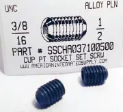 3/8-16x1/2 Hex Socket Set Screws Cup Point Alloy Steel (25)