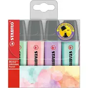 Stabilo Boss Original Highlighters - Pastel - Wallet Pack of 4 (49692)
