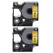 2PK Black on Gold Label Tape 12mmx7m For DYMO D1 45023 LabelManager 200 400 450D