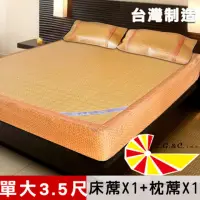 在飛比找momo購物網優惠-【凱蕾絲帝】台灣製造-厚床專用柔藤紙纖床包涼蓆二件組(單人加