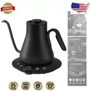 Stainless Steel Gooseneck Kettle with Brew Stopwatch for Perfect Pour-Over