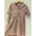 粉色韓國二手棉麻洋裝