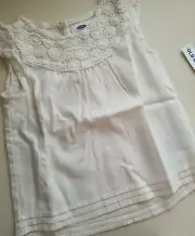 NWT Old Navy Cream Linen Blouse 4T
