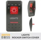 Rocker Switch Cover Only LIGHTS suit Red LED Caravan Marine Boat 4x4 SUV