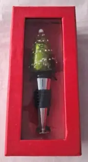 Green Christmas Tree Bottle Topper NIB (C)