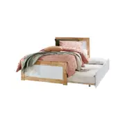 Coco King Single Bed with Trundle | Natural Hardwood Frame